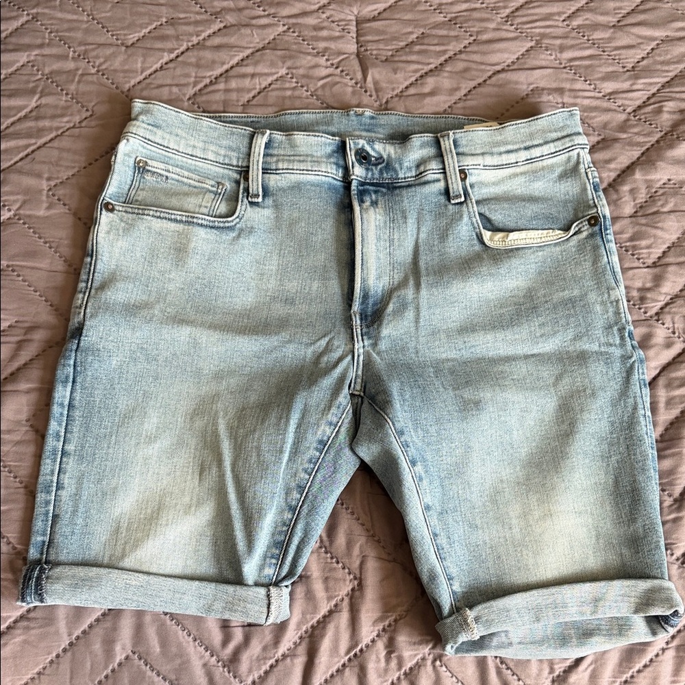 G-Star Light Blue Jean Shorts for Men